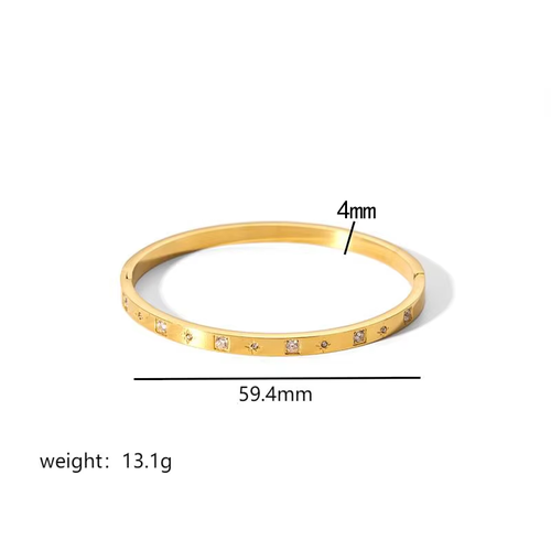 MICCI Anti Tarnish Jewelry 18K Gold Plated Fashion Stackable Women Stainless Steel Bracelet