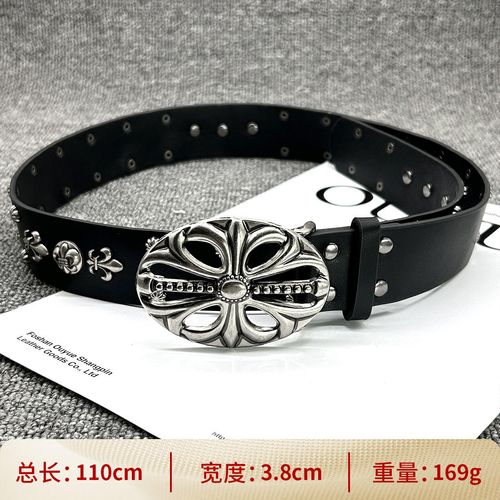 Wholesale Men's Retro Fashion Belt Personalized Colorful Youth Style Ancient Cross Classic Star Alloy Buckle Leather Belt