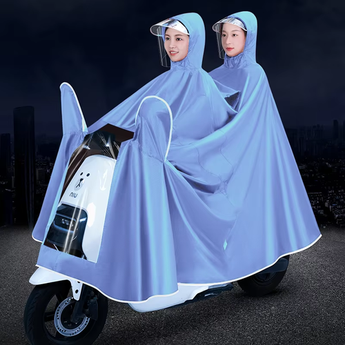 Hot Sale Customizable Classic Style Oxford Cloth Rain Poncho Long Windproof Waterproof Car Cover Double Raincoat for Two Adults