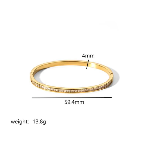 MICCI Anti Tarnish Jewelry 18K Gold Plated Fashion Stackable Women Stainless Steel Bracelet