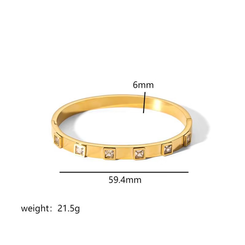 MICCI Anti Tarnish Jewelry 18K Gold Plated Fashion Stackable Women Stainless Steel Bracelet