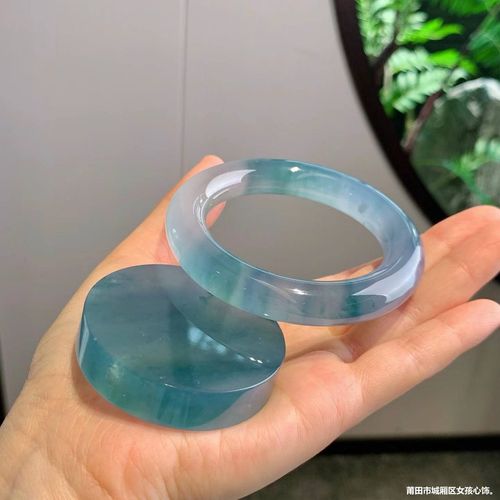 Natural Maine High Ice Kind Floating Blue Flower Jade Bracelet Round bar Old Pit Glass Kind Jade Bracelet No reviews yet