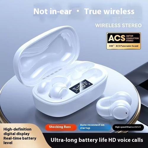 Smart earphones with smart color screen and ear clip