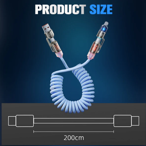 🏆Flash Sale⚡50K+ SOLD! 💥240W 4-in-1 Retractable Coiled Charging Cable