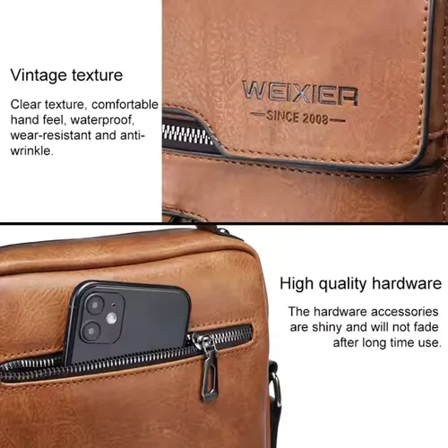 Men's Vintage PU Leather Crossbody Bag