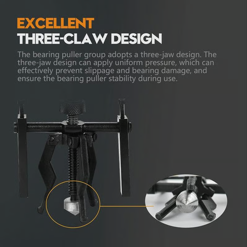 3 Jaw Inner Pilot Bearing Puller Auto Bushing Carbon Steel Gear Extractor Wheel Bearing Puller Automotive Machine Tool Kit for Car SUV Motorcycle Motorbike bearing puller