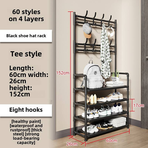 Multifunctional shoe and hat rack