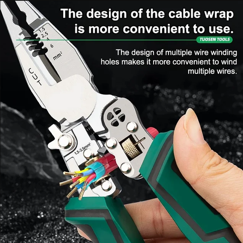 Multi-function pointed-nosed wire stripping pliers