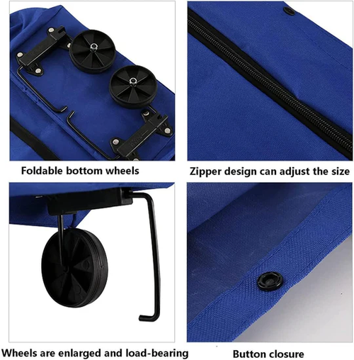 Multifunctional foldable bag with wheels
