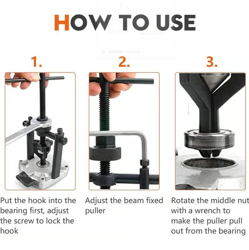 3 Jaw Inner Pilot Bearing Puller Auto Bushing Carbon Steel Gear Extractor Wheel Bearing Puller Automotive Machine Tool Kit for Car SUV Motorcycle Motorbike bearing puller