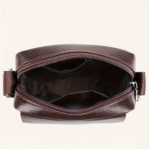 Men's Basic Microfiber Leather Shoulder Bag