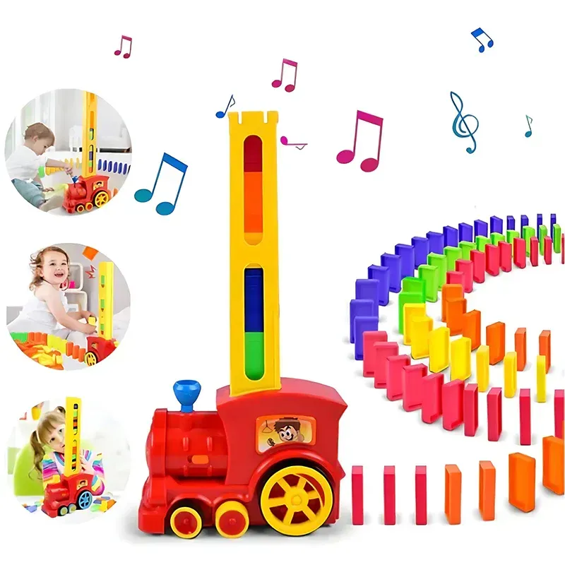 2025 Popular 🔥🚂Brand New Vision Intellectual Interactive Toys evelopment Dominos Train Set✨