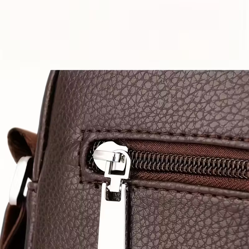 Men's Basic Microfiber Leather Shoulder Bag