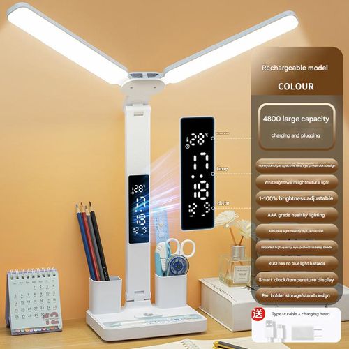 Double-head LED multi-function desk lamp