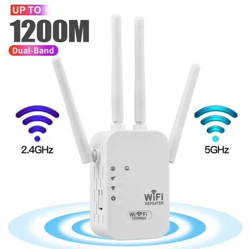 WiFi Extender 2025, 1200Mbps Dual Band (5GHz 2.4GHz) Signal Booster, Covers 10,000 sq. ft & 50 Devices, Repeater with Ethernet Port for Home, Gifts