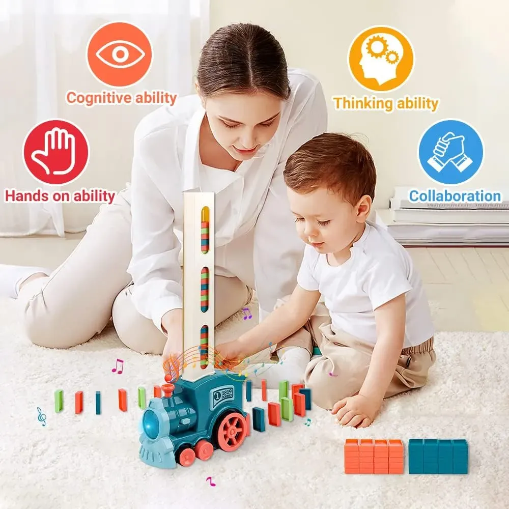 2025 Popular 🔥🚂Brand New Vision Intellectual Interactive Toys evelopment Dominos Train Set✨