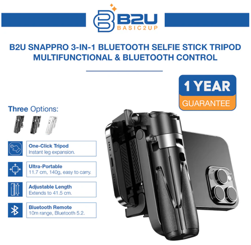 Pro 3-in-1Bluetooth Selfie StickTripod