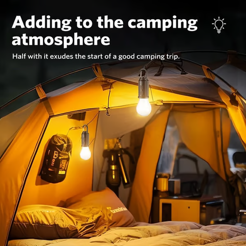 🔥New solar rechargeable hook camping light