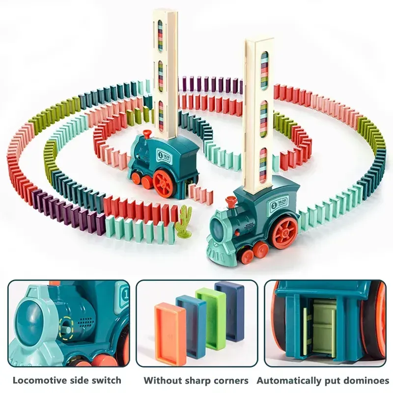 2025 Popular 🔥🚂Brand New Vision Intellectual Interactive Toys evelopment Dominos Train Set✨