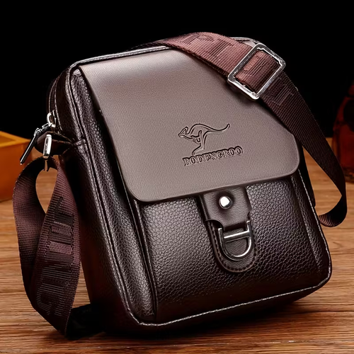 Men's Basic Microfiber Leather Shoulder Bag