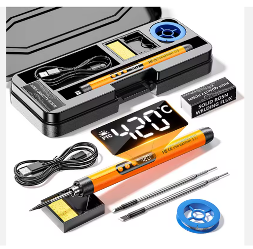 Portable USB Adjustable Temperature Soldering Iron Kit
