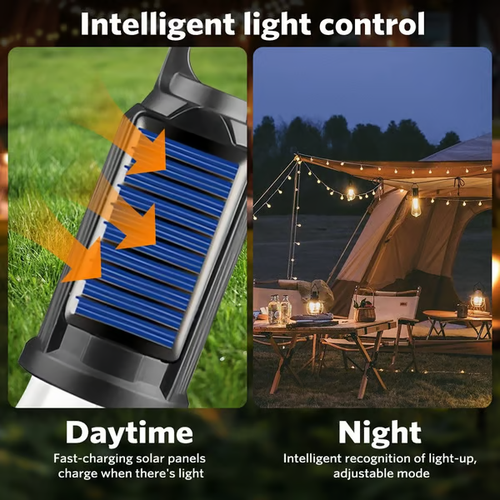 🔥New solar rechargeable hook camping light