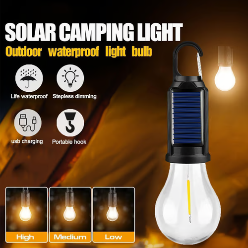🔥New solar rechargeable hook camping light