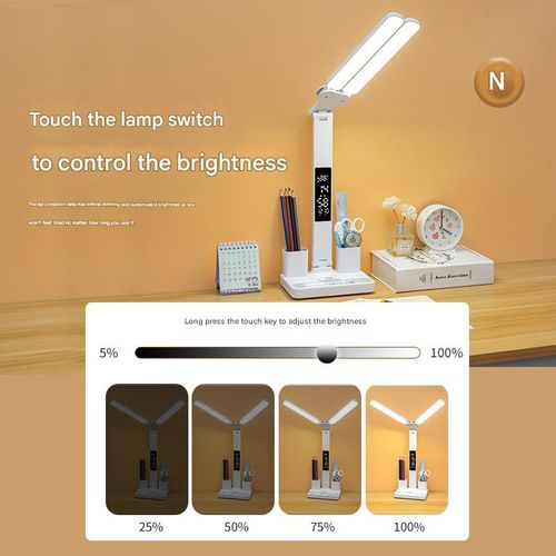 Double-head LED multi-function desk lamp