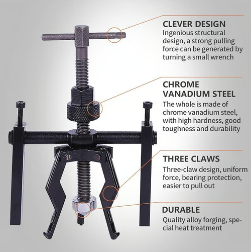 3 Jaw Inner Pilot Bearing Puller Auto Bushing Carbon Steel Gear Extractor Wheel Bearing Puller Automotive Machine Tool Kit for Car SUV Motorcycle Motorbike bearing puller
