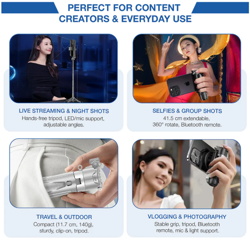 Pro 3-in-1Bluetooth Selfie StickTripod
