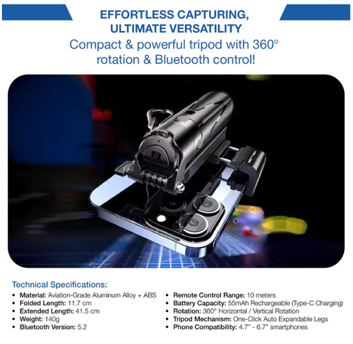 Pro 3-in-1Bluetooth Selfie StickTripod