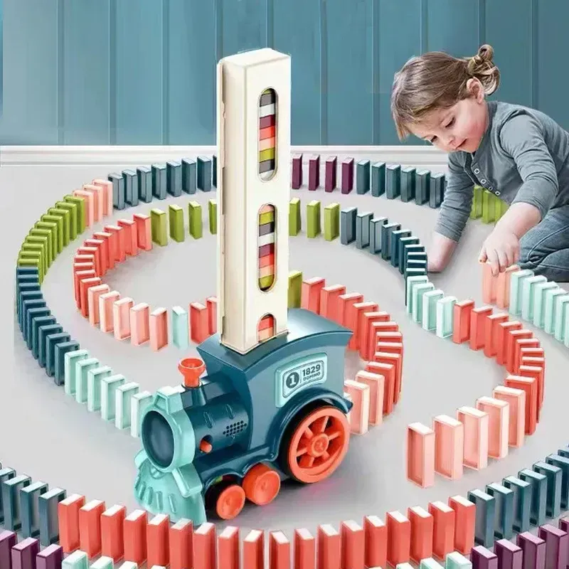 2025 Popular 🔥🚂Brand New Vision Intellectual Interactive Toys evelopment Dominos Train Set✨