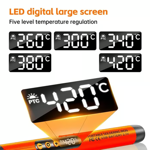 Portable USB Adjustable Temperature Soldering Iron Kit