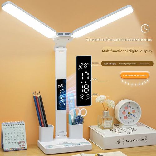 Double-head LED multi-function desk lamp