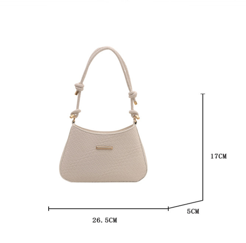 Simple solid color zipper shoulder bag