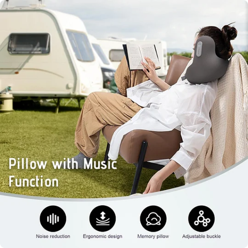 2025 Popular⚡  Travel Neck Pillow with Bluetooth Headphones⚡