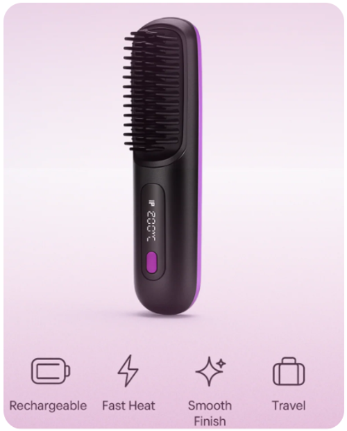 Negative ion straightening comb Frizz-free, sleek hair — anytime, anywhere