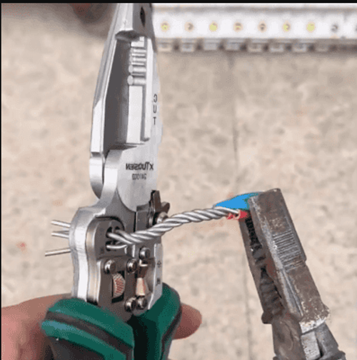 Multi-function pointed-nosed wire stripping pliers