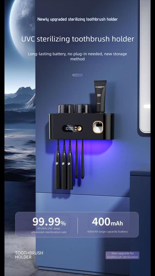 UV LED Toothbrush Sanitizer & Cleaner Heating & Fan Drying with UVC Sterilizer Dryer Holder