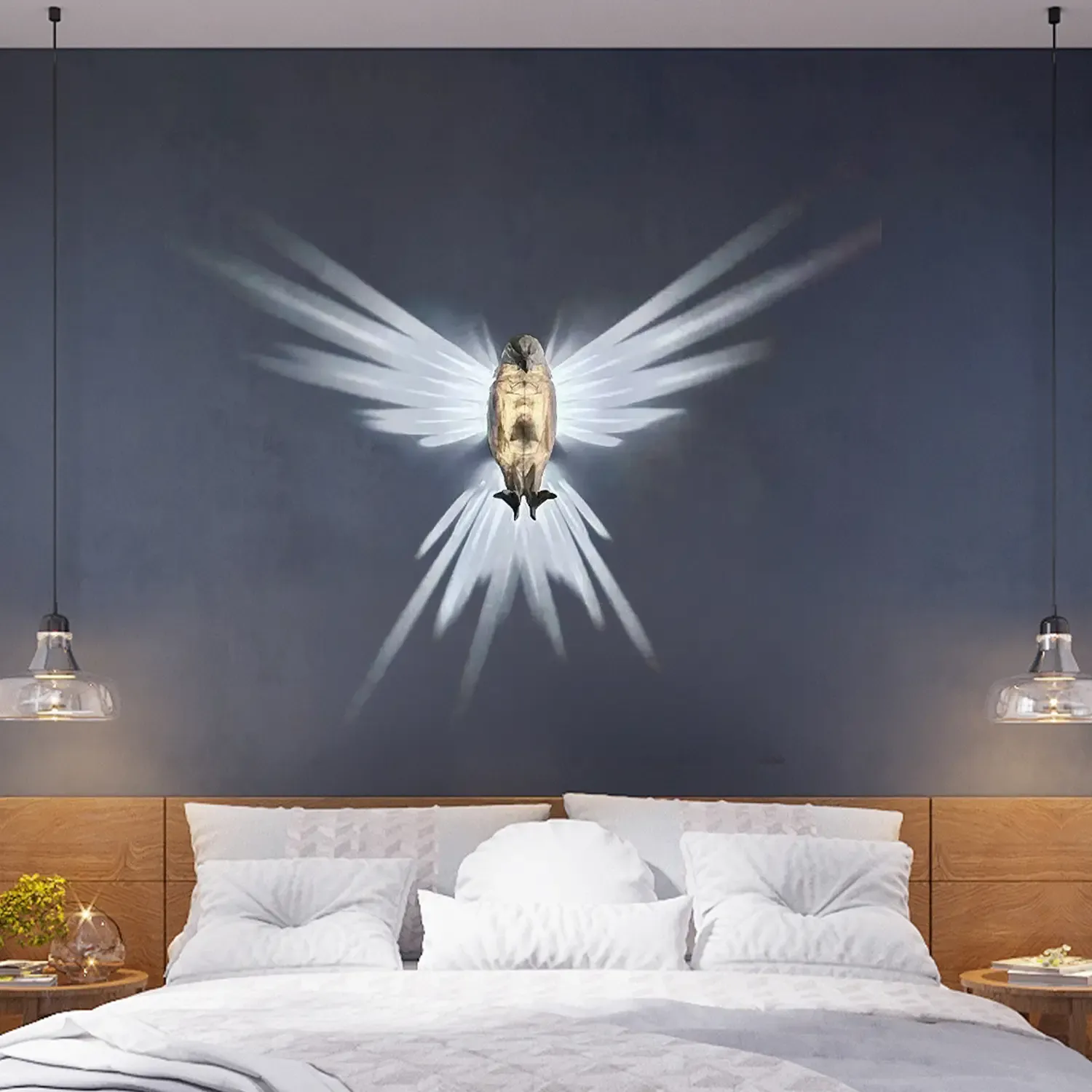 3D Animals LED Wall Night Light Owl Hanging Lights Bald Eagle Wall Lantern Lion Lamp for Stairway Hallway Kitchen