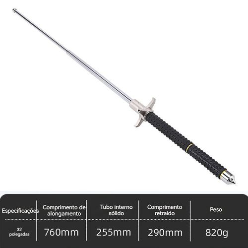 760mm Bastão de autodefesa multifuncional telescópico de três secções para exterior