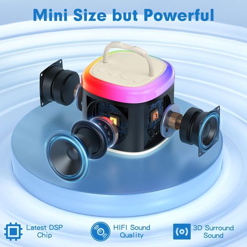 Conjunto de mini máquinas de karaoke com microfones sem fios