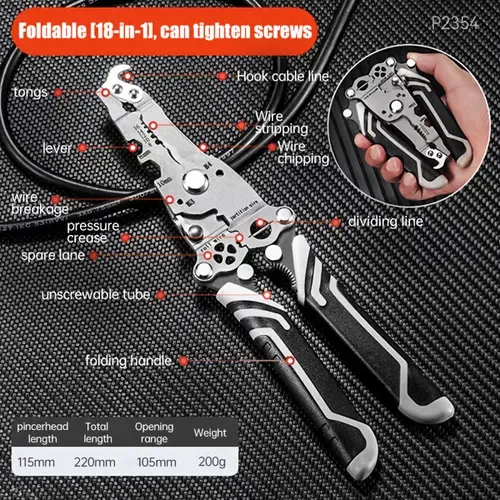 💥Multifunctional Folding Wire Stripper-Professional Electrician Tool