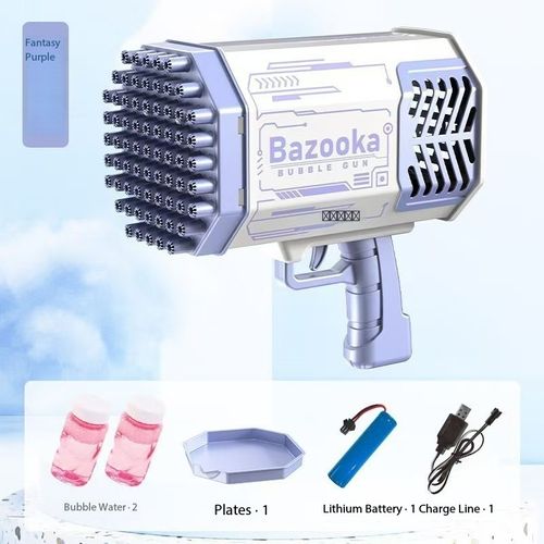 Rechargeable 69-hole electric flash bubble gun