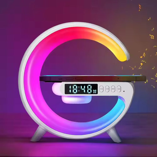 Mini wireless charger Color LED desk lamp smart music speaker