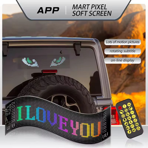 Programmable LED Matrix Pixel Panel, Flexible LED Car Lights, capable of displaying scrolling messages