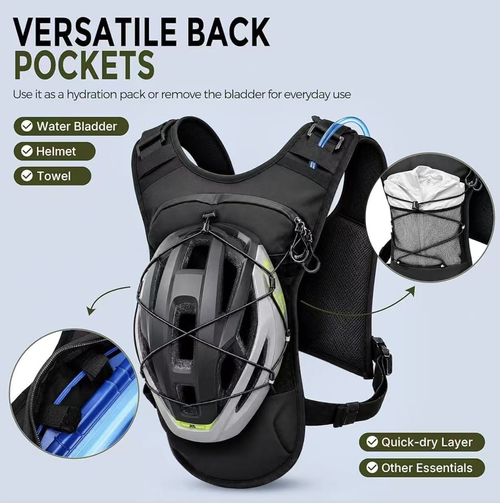Running Hydration Vest Backpack, Lightweight Chest Pack with 2.0L Water Bladder Bag Daypack for Hiking Running Cycling Race