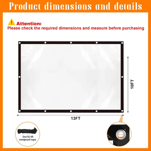 10×13FT Clear Waterproof PE Tarp, Transparent Outdoor Cover with Metal Grommets, Protective Tarp for Patio, Greenhouse, Porch, Garden and Outdoor Use