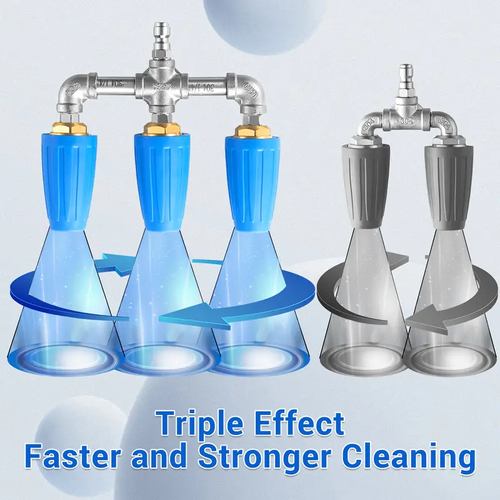 Triple Turbo Nozzle Pressure Washer 360° Rotating Turbo Nozzle with Quick Connector 2.0 Orifice 3-in-1 Turbo Nozzle 4000 PSI, car accessories