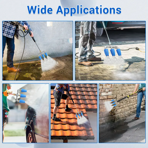 Triple Turbo Nozzle Pressure Washer 360° Rotating Turbo Nozzle with Quick Connector 2.0 Orifice 3-in-1 Turbo Nozzle 4000 PSI, car accessories